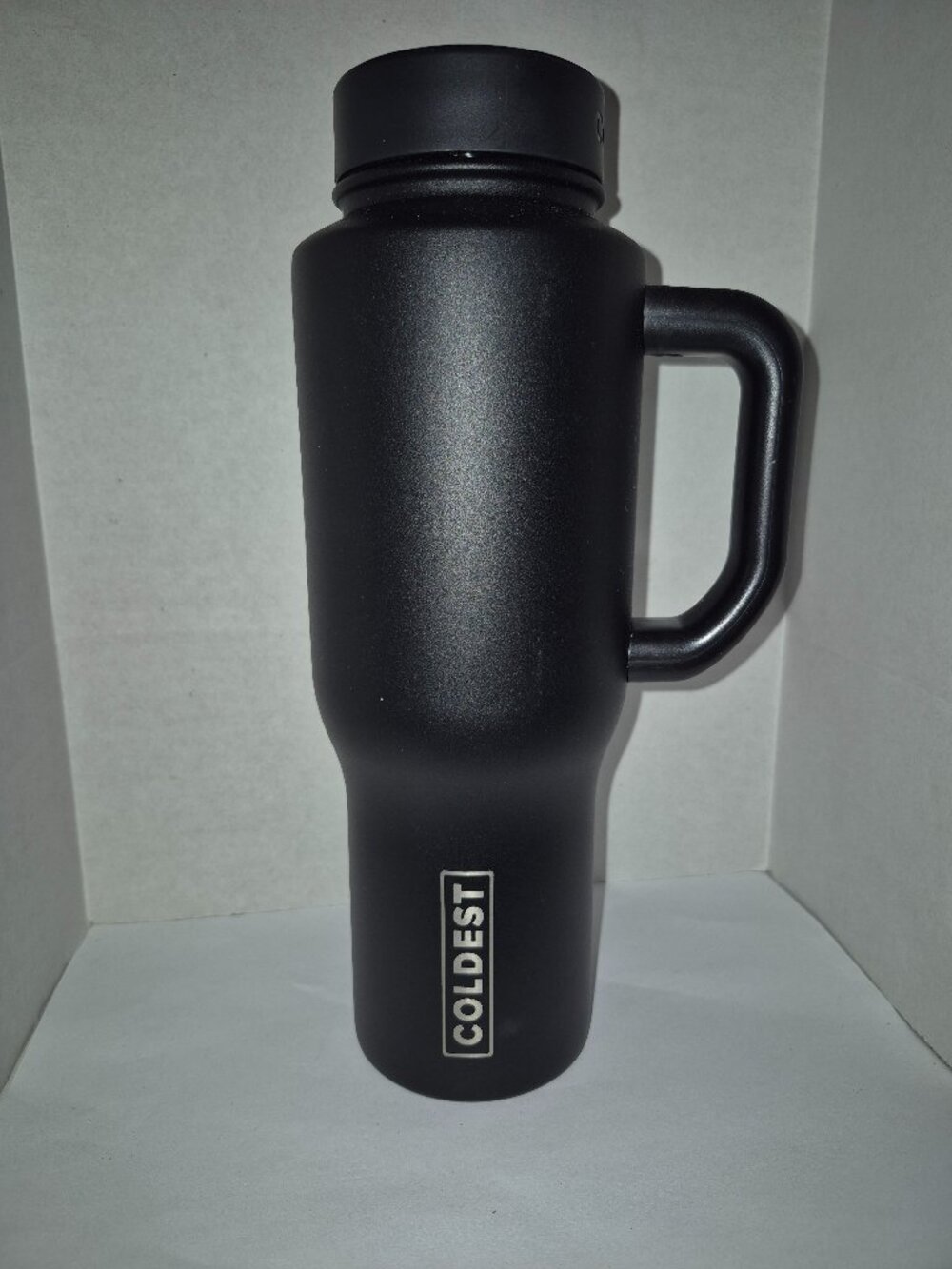 COLDEST 32 oz Matte Black Insulated Stainless Steel Water Bottle Tumbler Handle